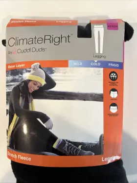 Cuddl Duds 769137735482 Climate Right Base Layer Women S Stretch Fleece Legging Black Xs New
