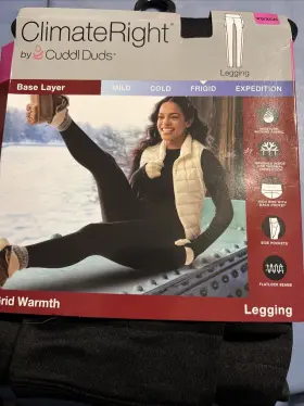 Cuddl Duds 769137737172 Climate Right Cuddlduds Womens Leggings Grid Warmth Black Size Xs 2-4 42
