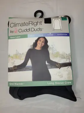 Cuddl Duds 769137737332 Climateright By Womens Grid Warmth Crewneck Thermal Top Xl