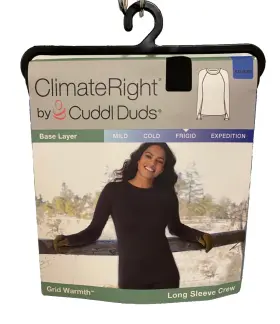 Cuddl Duds 769137737363 Climateright By Knit Long Sleeve Crew Top Xxl Black Nwt