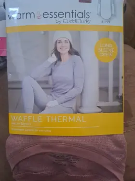Cuddl Duds 769137770582 Warm Essentials By Waffle Thermal Layers In Medium Pink