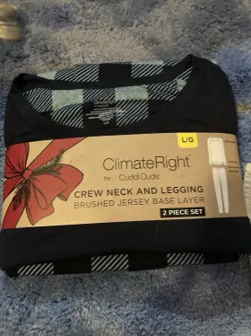Cuddl Duds 769137955521 Climateright By Base Layer 2-piece Top And Legging Set Lg