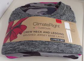 Cuddl Duds 769137955705 Climate Right Set - Top And Bottom Brushed Jersey Size S Cozy Layering
