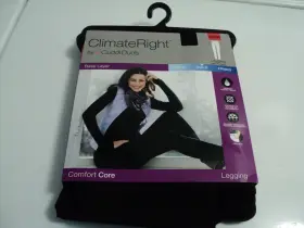 Cuddl Duds 769373378795 Climate Right Womens Black Cold Base Layer Legging With Pockets Size S