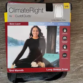 Cuddl Duds 769373384017 Climateright Base Layer Crew L/s With Thumbholes Shirt Top Womens Large