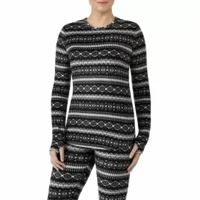 Cuddl Duds 769373384420 Climateright By Womens Stretch Fleece Base Layer Top 2xl Fairisle