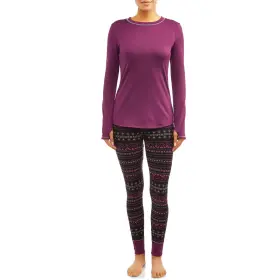 Cuddl Duds 769373769296 Climateright By Women S 2-piece Base Layer Top And Legging Set Sz Med