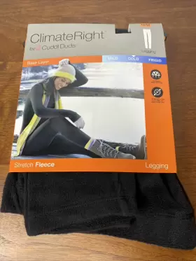 Cuddl Duds 809709621314 Climate Right Women S M Black Fleece Lined Legging Base Layer Stretch