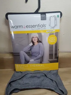 Cuddl Duds 809709699504 Womans Grey Waffle Thermal Top Size Small New