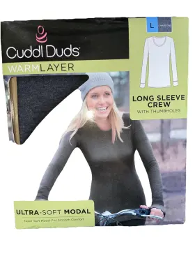 Cuddl Duds 809709805394 Womens Fleece Stretch L Sleeve Crew Top Warm Layer Charcoal Large
