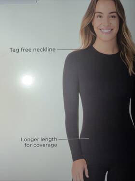 Cuddl Duds 8428616 Sz Xl Softwear W Stretch Long Sleeve Crew Modal/spandex 18-black