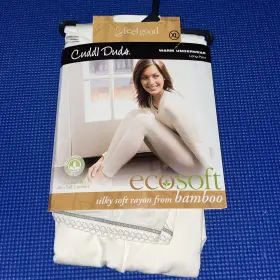 Bt3713 Cuddl Duds New Eco Soft Warm Underwear Long Pant Women Ivory Xl Bamboo