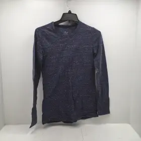 Cd8326174 Cuddl Duds Comfort Wear Ls With Thumbholes Crew Neck Top Navy/grph Marbled Xs Nwt