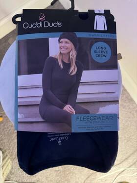 Cuddl Duds Cd8419665 Fleecewear With Stretch Womens Base Layer Top Navy Blue Size S