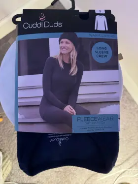 Cd8419665 Cuddl Duds Fleecewear With Stretch Womens Base Layer Top Navy Blue Size S