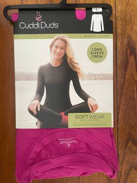 Cuddl Duds Cd84277816 New Womens Fuchsia Long Sleeve Crew Warm Layers Soft Comfort Large