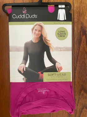 Cd84277816 Cuddl Duds New Womens Fuchsia Long Sleeve Crew Warm Layers Soft Comfort Large