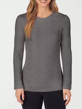 Cuddl Duds Cd8427865 Fleecewear Thermal Shirt Heather Charcoal Xl 34