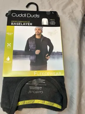 Cd8427875 Cuddl Duds Fleecewear Heavyweight Baselayer Long Sleeve Crew Top Black Mens L