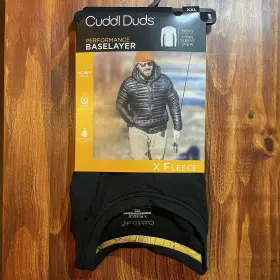 Cd8427885 Cuddl Duds Cuddle Performance Base Layer Mens 2xl Long Sleeve Crew X Fleece Black New