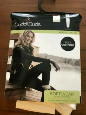 Cd8627810 Cuddl Duds New Womens Black Ribbed Warm Layers High Waist Leggings L