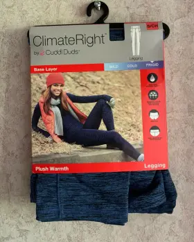 Cd8717639 Cuddl Duds Climate Right Womens Leggings Base Layer New Size S 6 8 Thermal Blue