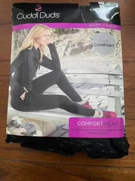 Cd8824884 Cuddl Duds New Womens Black Heather Warm Layer Jogger With Pockets Xl