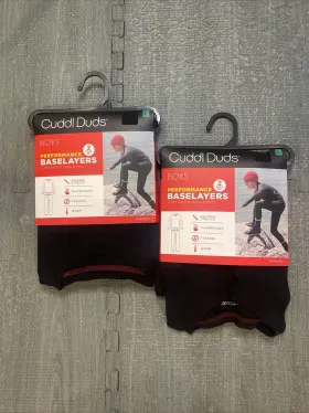 Cd8827242 Cuddl Duds Nwt Boys L 12-14 Performance 2 Piece Baselayers Crew Top Pants Lot