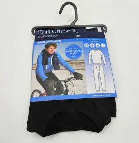 Cd8827352 Cuddl Duds Chill Chasers Boys Size Medium Warm Base Layer Set 2-piece Black New
