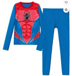 Cuddl Duds K254535p Climateright Spider-man Boys Thermal Base Layer Set L 10/12 Blue Red