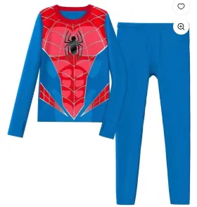 K254535p Cuddl Duds Climateright Spider-man Boys Thermal Base Layer Set L 10/12 Blue Red
