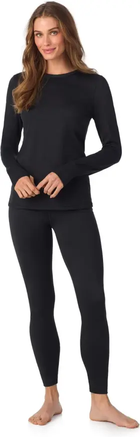 L127306 Cuddl Duds Womens Long Sleeve Legging Base Layer 2-piece Set Size S