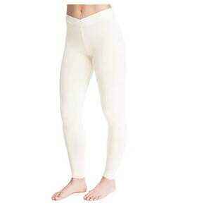 Cuddl Duds Lysb01gstnpo4-sprtseqip Women S Soft Stretch Leggings Ivory Lightweight Base Layer Mid Rise Crossover