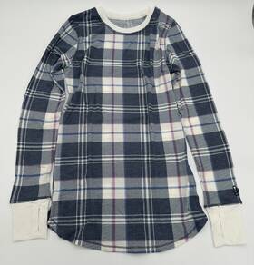 Cuddl Duds Sal5212 Women S Stretch Thermal Long Sleeve Crew Plaid Xs Warm Layer Top Nwt