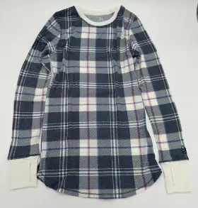 Sal5212 Cuddl Duds Women S Stretch Thermal Long Sleeve Crew Plaid Xs Warm Layer Top Nwt