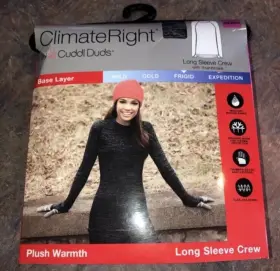 Sku-a4 Cuddl Duds Climate Right Plush Warmt H Xs/xch Black Denim Top New