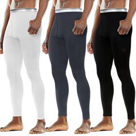 Cutecrop Cutecrop-sbs-1050 3 Pack Mens Thermal Underwear Pants Fleece Lined Pant Leggings For M