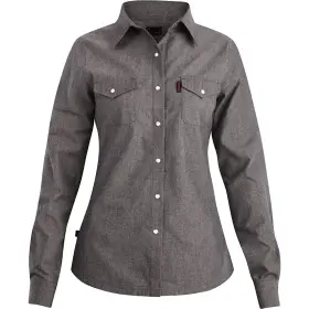 Dakine 610934790603 Izarra Midweight Base Layer Button-up Flannel Shirt Womens Medium Grey