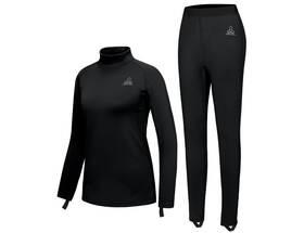 Dasawamedh Lda813bkm03 Womens Fleece Thermal Underwear Set Base Layers Long Johns Warm Ski Hiking Dive