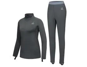Lda813gem05 Dasawamedh Womens Fleece Thermal Underwear Set Lightweight Warm Base Layers Long Johns