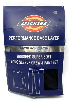164203 Dickies Crew And Pant Set Mens Sz L Base Layer Long Sleeve Performance Adult New 3
