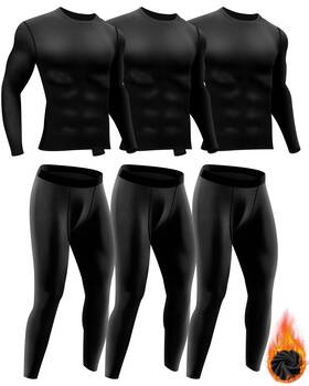 Didaey Man-didaey-1288 3 Set Winter Thermal Underwear For Men Cold Weather Fleece Lined Top Bottom F