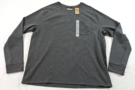 50308 Duluth Trading Co Mens Xl Burly Thermal Crew Neck Standard Fit Waffle Pocket Henley