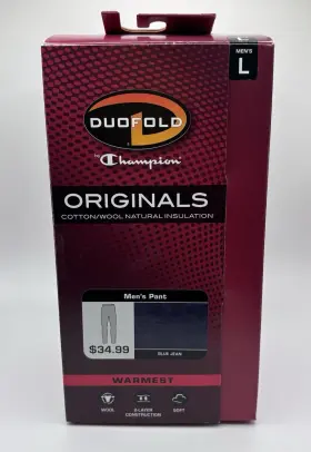 Duofold 043935436827 Men S Thermal Pants 2 Layer Base Merino Wool Blend Long Underwear New-l