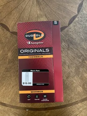 Duofold 078715620226 Nib Thermals - By Champion Originals Mens Pant- Small Bordeaux Red