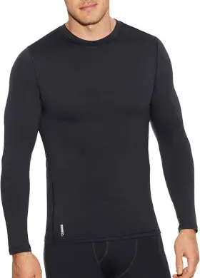 Duofold 617914372651 Mens Flex Weight Thermal Shirt Black M