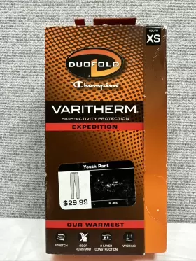 Duofold By Champion 192503844783 Varitherm Expedition Youth Pant Black Xs
