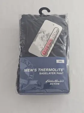 Eddie Bauer 410014224543 Nos Thermal Pants Stretch Base Layer Thermolite Xxl Navy Blue