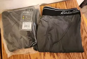 Eddie Bauer 721357436310 New 2 Pairs Mens Xl Base Layer Pants Gray Midweight Brushed Jersey
