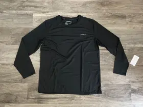 Eddie Bauer 721357463156 Men S Extra Large Black Baselayer Crew Long Sleeve Shirt Merino Wool